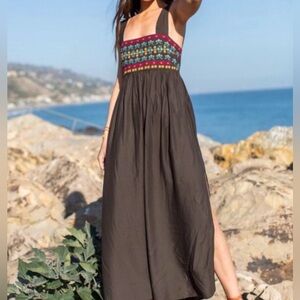 Natural life long olive dress